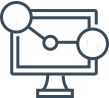 icon of computer monitor showing connected points